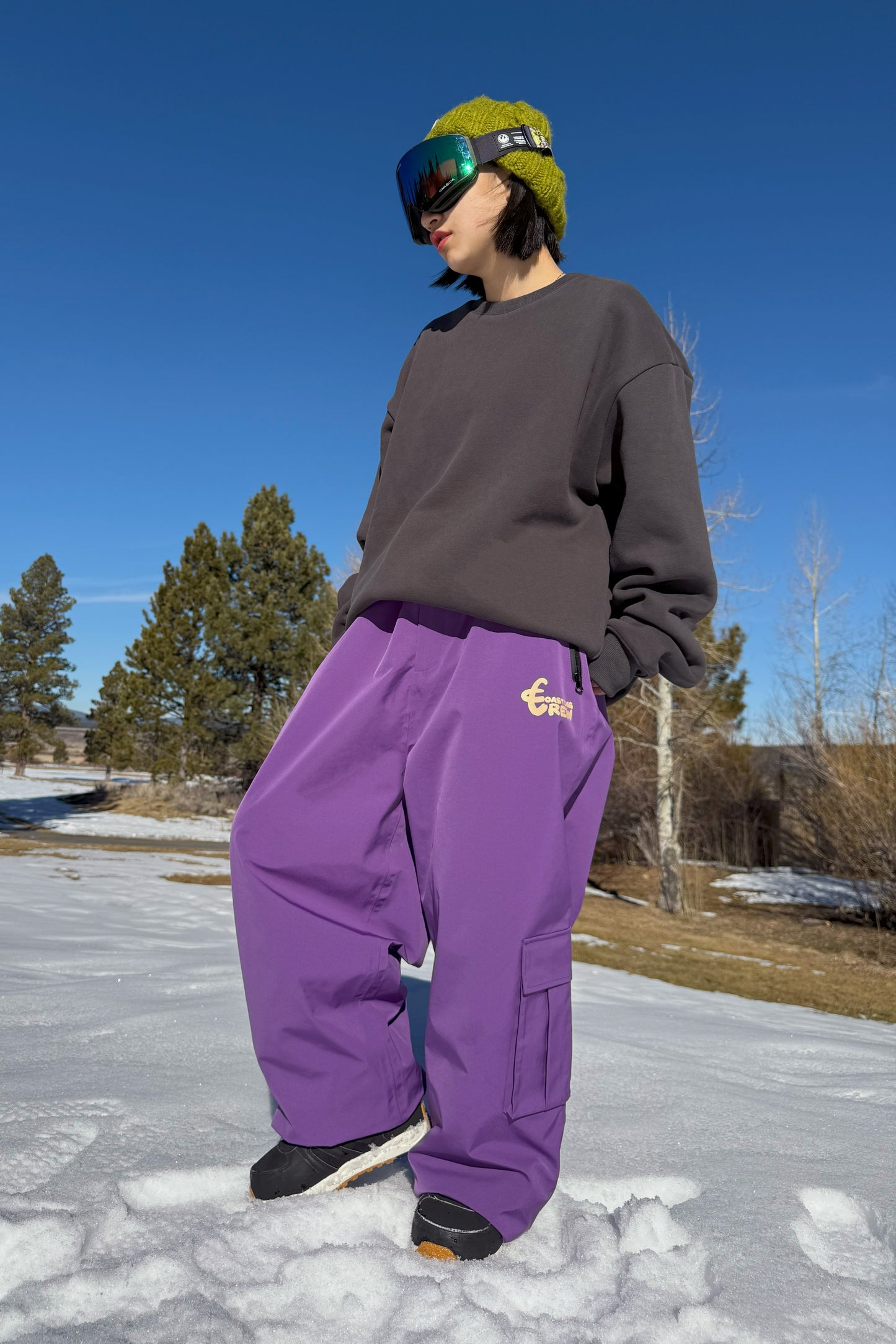 Coasting Snowpants - Purple - 3L Waterproof Baggy Style